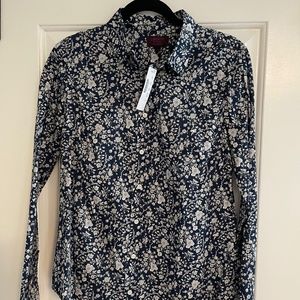 JCrew & Liberty Navy / White Floral Button Up Shirt